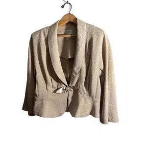 Dorby Women's Beige Patterned Blazer Jacket /Bow Size 12